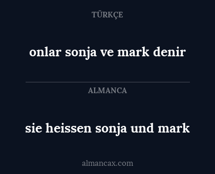 onlar sonja ve mark denir - sie heissen sonja und mark