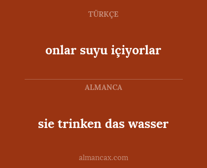 onlar suyu içiyorlar - sie trinken das wasser