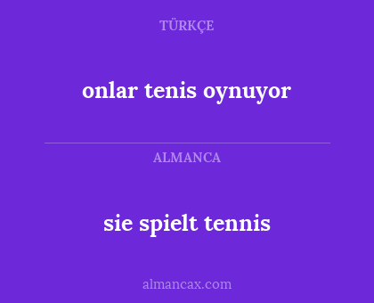 sie spielt tennis - onlar tenis oynuyor
