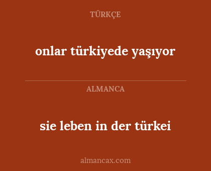 onlar türkiyede yaşıyor - sie leben in der türkei
