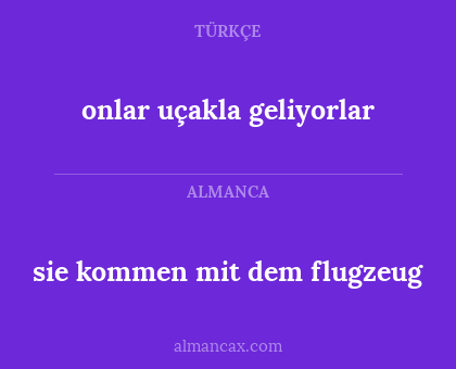 sie kommen mit dem flugzeug - onlar uçakla geliyorlar