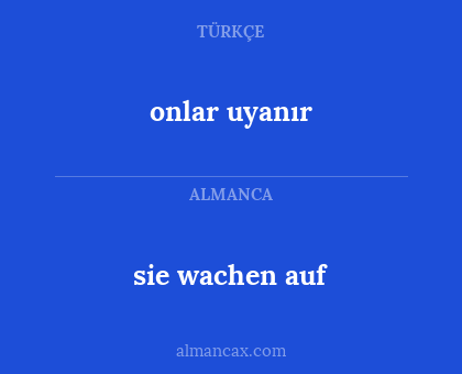 onlar uyanır - sie wachen auf