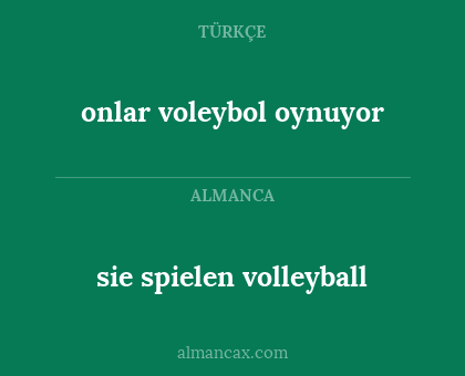 sie spielen volleyball - onlar voleybol oynuyor