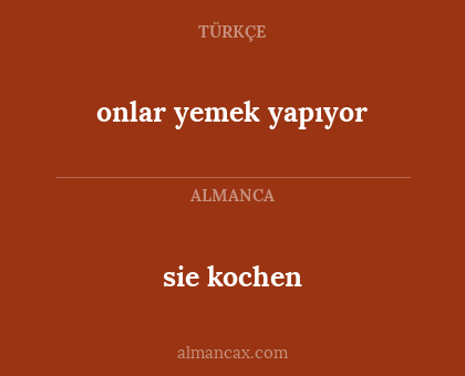 sie kochen - onlar yemek yapıyor