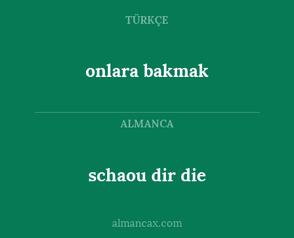 onlara bakmak - schaou dir die