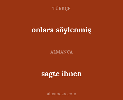 sagte ihnen - onlara söylenmiş