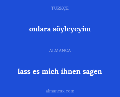 lass es mich ihnen sagen - onlara söyleyeyim