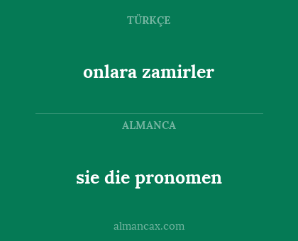 sie die pronomen - onlara zamirler