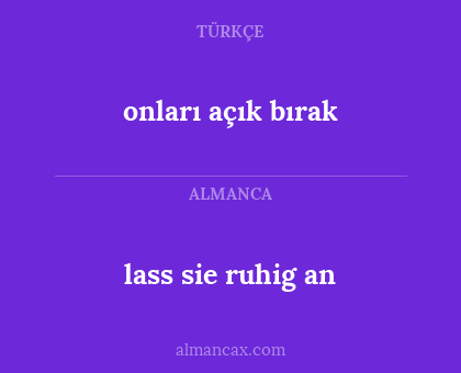 onları açık bırak - lass sie ruhig an