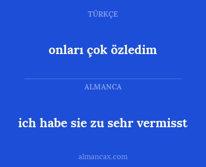 onları çok özledim - ich habe sie zu sehr vermisst