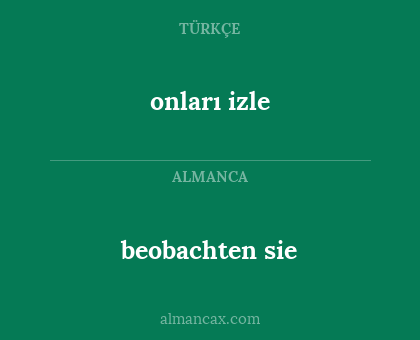 beobachten sie - onları izle