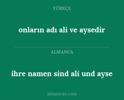 onların adı ali ve aysedir - ihre namen sind ali und ayse