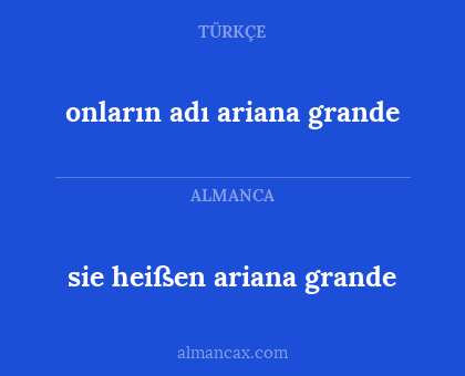 sie heißen ariana grande - onların adı ariana grande