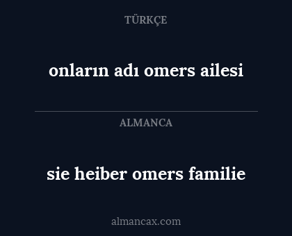 onların adı omers ailesi - sie heiber omers familie