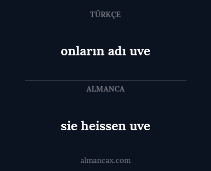 onların adı uve - sie heissen uve