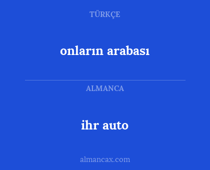 onların arabası - ihr auto