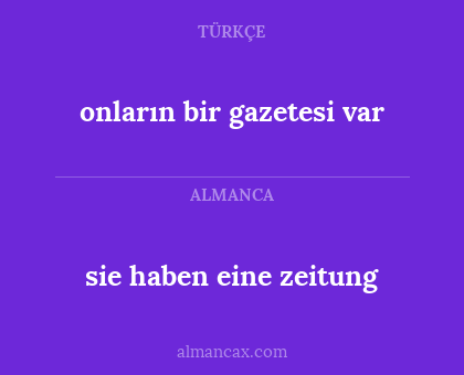 onların bir gazetesi var - sie haben eine zeitung
