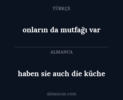 haben sie auch die küche - onların da mutfağı var