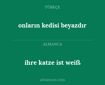 onların kedisi beyazdır - ihre katze ist weiß