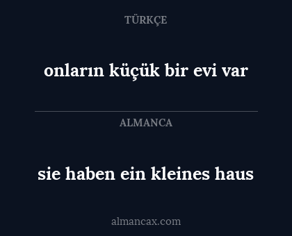 onların küçük bir evi var - sie haben ein kleines haus