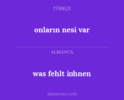 onların nesi var - was fehlt i̇hnen