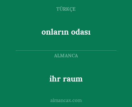 ihr raum - onların odası