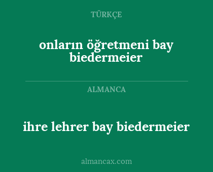 onların öğretmeni bay biedermeier - ihre lehrer bay biedermeier