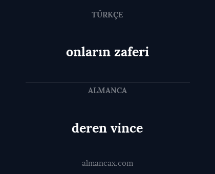onların zaferi - deren vince