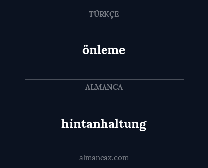 önleme - hintanhaltung