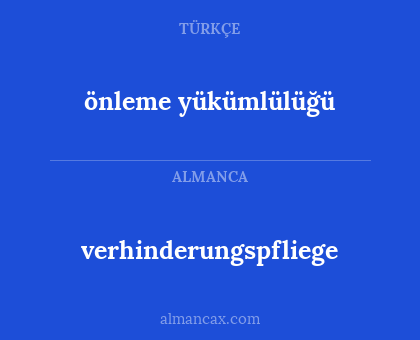 önleme yükümlülüğü - verhinderungspfliege