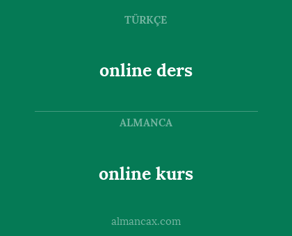 online kurs - online ders