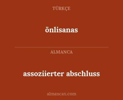 önlisanas - assoziierter abschluss