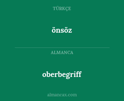 oberbegriff - önsöz