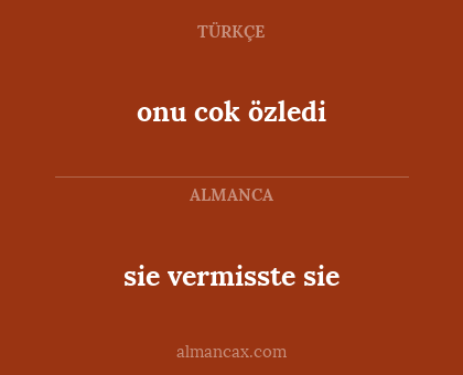 sie vermisste sie - onu cok özledi