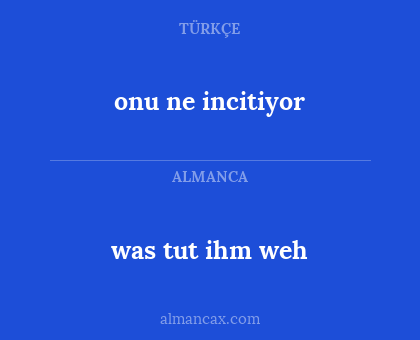 onu ne incitiyor - was tut ihm weh