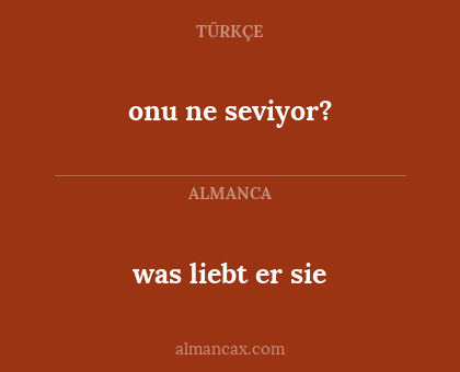 was liebt er sie - onu ne seviyor?