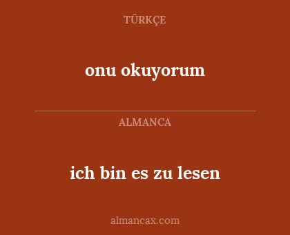 ich bin es zu lesen - onu okuyorum