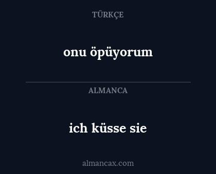 ich küsse sie - onu öpüyorum