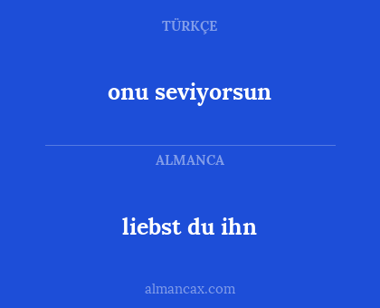 liebst du ihn - onu seviyorsun