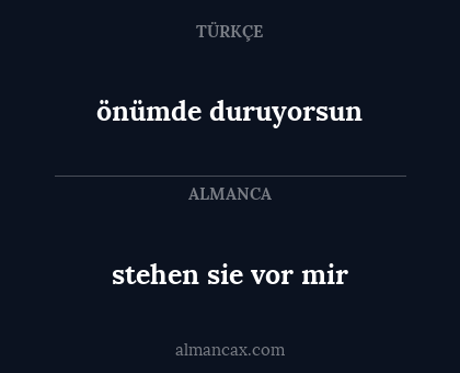 önümde duruyorsun - stehen sie vor mir