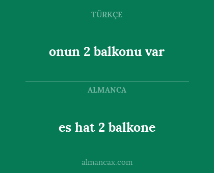 es hat 2 balkone - onun 2 balkonu var