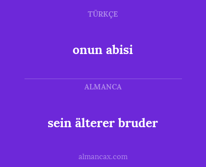 sein älterer bruder - onun abisi