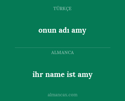 onun adı amy - ihr name ist amy