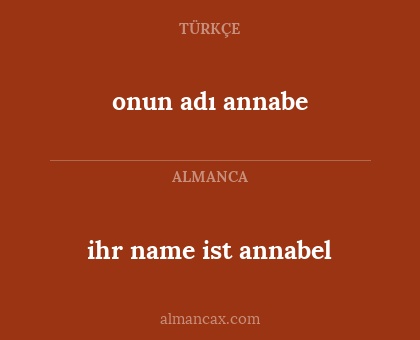 onun adı annabe - ihr name ist annabel
