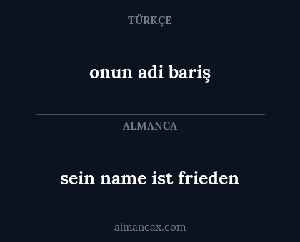 onun adi bariş - sein name ist frieden