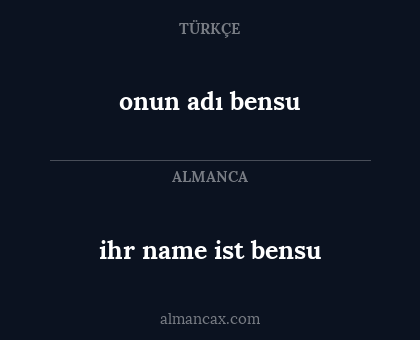 ihr name ist bensu - onun adı bensu