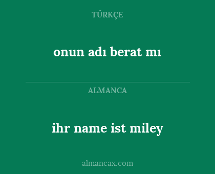 onun adı berat mı - ihr name ist miley