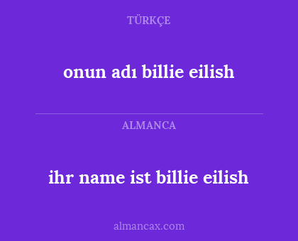 onun adı billie eilish - ihr name ist billie eilish