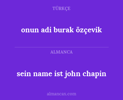 sein name ist john chapin - onun adi burak özçevik