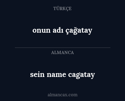 onun adı çağatay - sein name cagatay